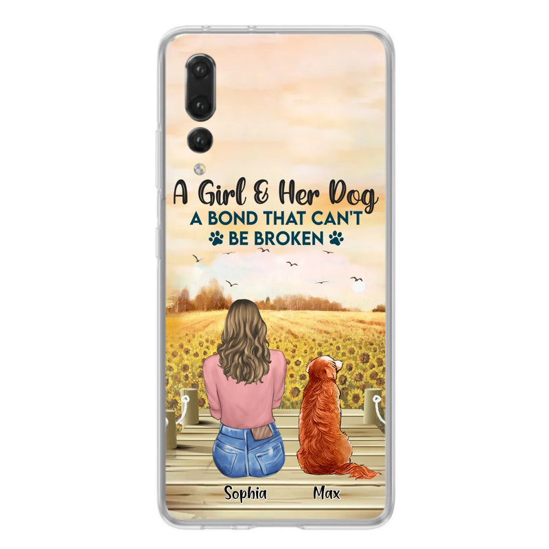 Custom Personalized Dog Mom Phone Case - Gift Idea For Dog Lover - A Girl & Her Dog A Bond That Can't Be Broken - Case For Xiaomi/ Oppo/ Huawei