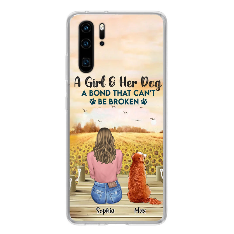 Custom Personalized Dog Mom Phone Case - Gift Idea For Dog Lover - A Girl & Her Dog A Bond That Can't Be Broken - Case For Xiaomi/ Oppo/ Huawei
