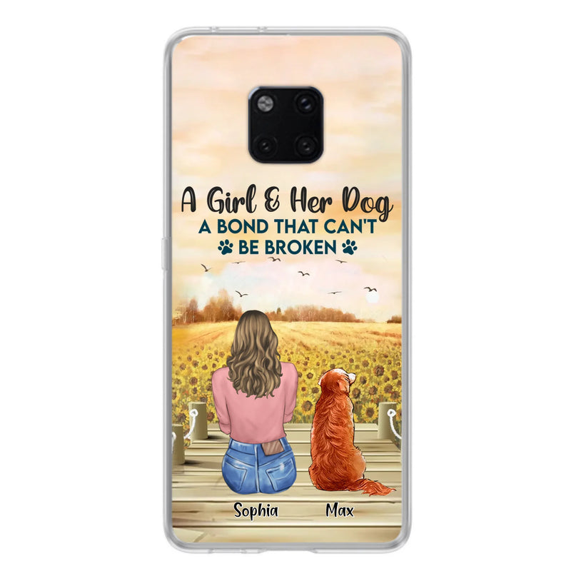 Custom Personalized Dog Mom Phone Case - Gift Idea For Dog Lover - A Girl & Her Dog A Bond That Can't Be Broken - Case For Xiaomi/ Oppo/ Huawei