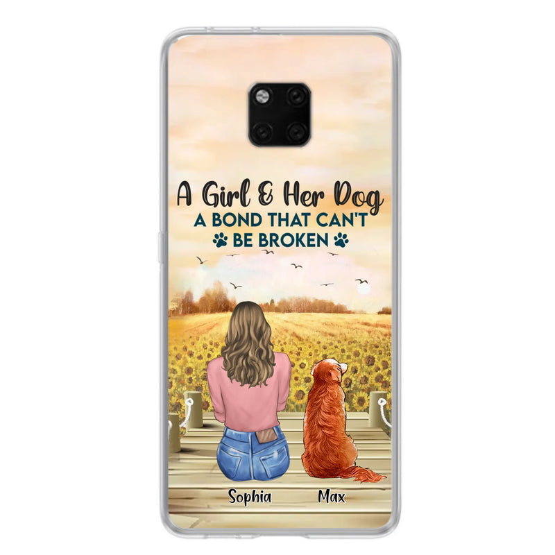 Custom Personalized Dog Mom Phone Case - Gift Idea For Dog Lover - A Girl & Her Dog A Bond That Can't Be Broken - Case For Xiaomi/ Oppo/ Huawei