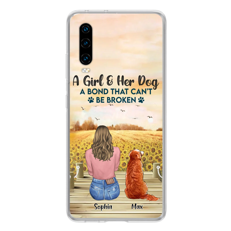 Custom Personalized Dog Mom Phone Case - Gift Idea For Dog Lover - A Girl & Her Dog A Bond That Can't Be Broken - Case For Xiaomi/ Oppo/ Huawei