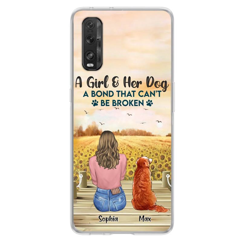 Custom Personalized Dog Mom Phone Case - Gift Idea For Dog Lover - A Girl & Her Dog A Bond That Can't Be Broken - Case For Xiaomi/ Oppo/ Huawei