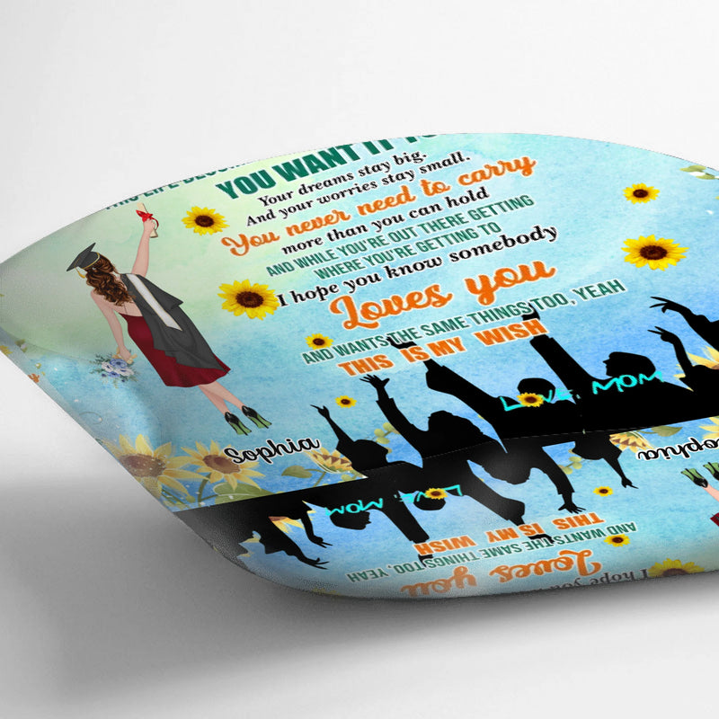 Personalized Graduation Pillow Cover - Gift Idea For Daughter/Graduation - I Hope You Know Somebody Loves You