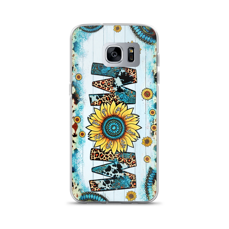 Personalized Mom Sunflower Phone Case - Mother's Day Gift Idea - Up to 8 Kids - Case For iPhone/ Samsung