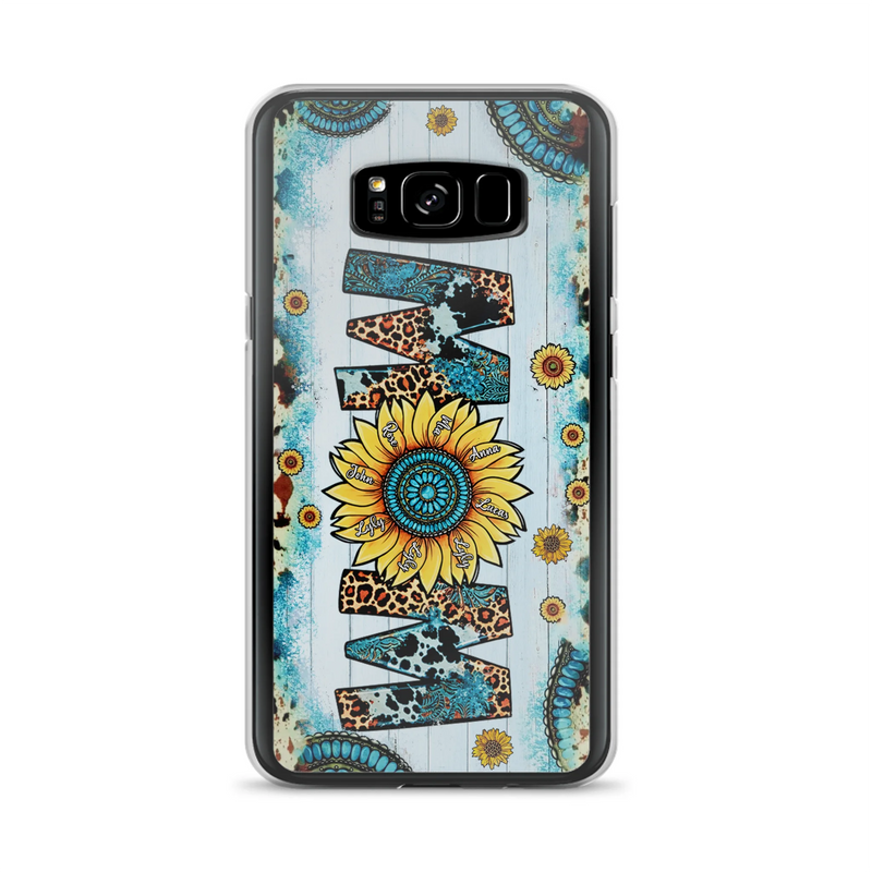 Personalized Mom Sunflower Phone Case - Mother's Day Gift Idea - Up to 8 Kids - Case For iPhone/ Samsung
