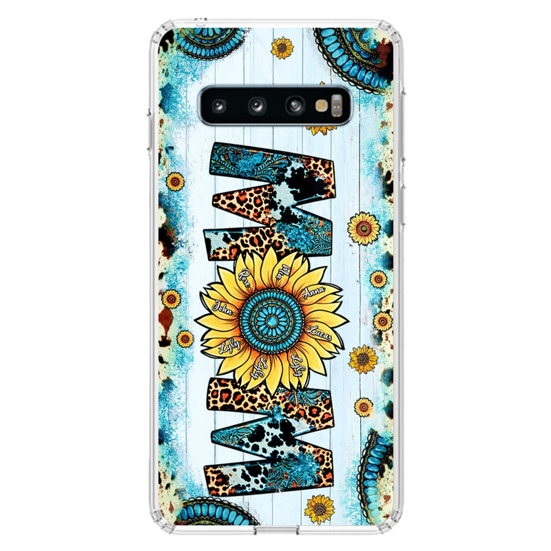 Personalized Mom Sunflower Phone Case - Mother's Day Gift Idea - Up to 8 Kids - Case For iPhone/ Samsung