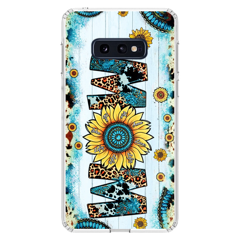 Personalized Mom Sunflower Phone Case - Mother's Day Gift Idea - Up to 8 Kids - Case For iPhone/ Samsung