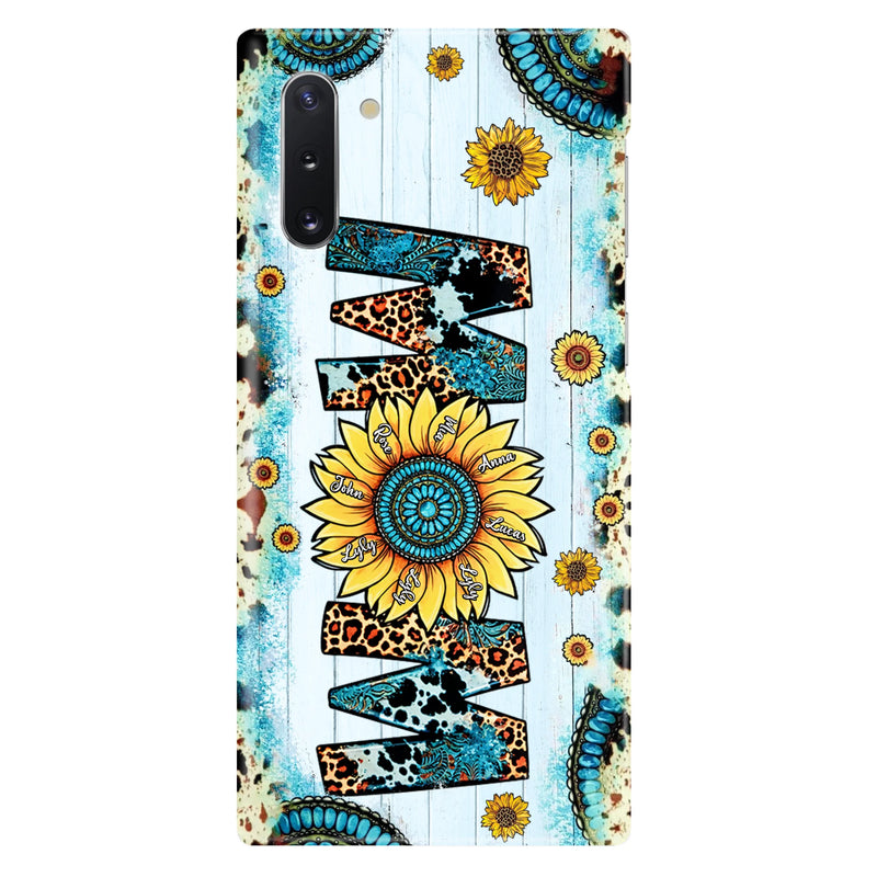 Personalized Mom Sunflower Phone Case - Mother's Day Gift Idea - Up to 8 Kids - Case For iPhone/ Samsung