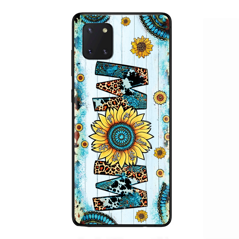 Personalized Mom Sunflower Phone Case - Mother's Day Gift Idea - Up to 8 Kids - Case For iPhone/ Samsung