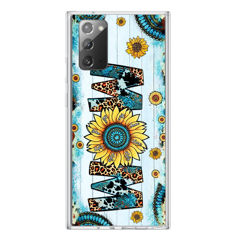 Personalized Mom Sunflower Phone Case - Mother's Day Gift Idea - Up to 8 Kids - Case For iPhone/ Samsung
