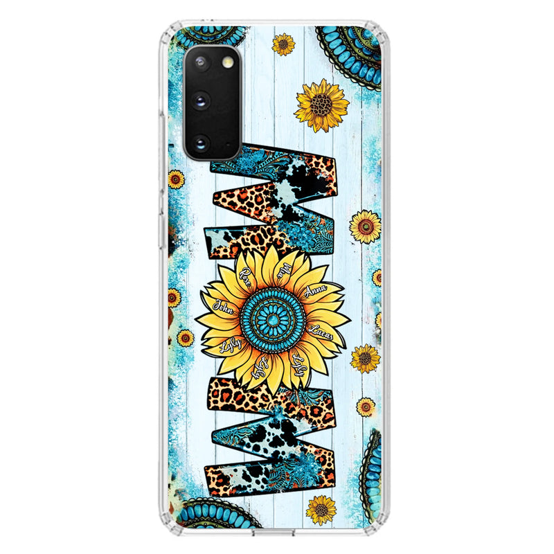 Personalized Mom Sunflower Phone Case - Mother's Day Gift Idea - Up to 8 Kids - Case For iPhone/ Samsung