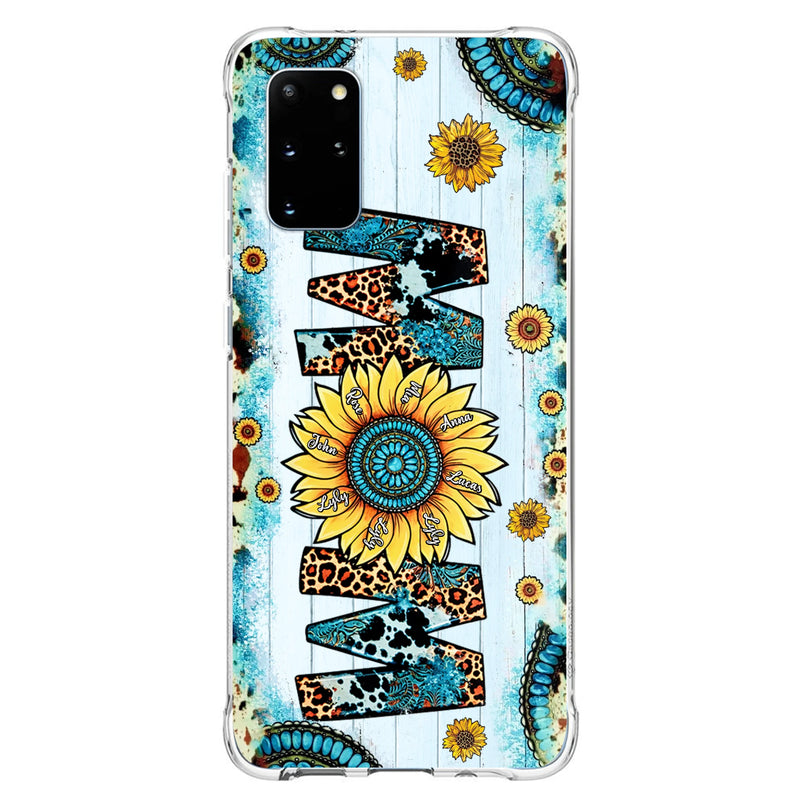 Personalized Mom Sunflower Phone Case - Mother's Day Gift Idea - Up to 8 Kids - Case For iPhone/ Samsung