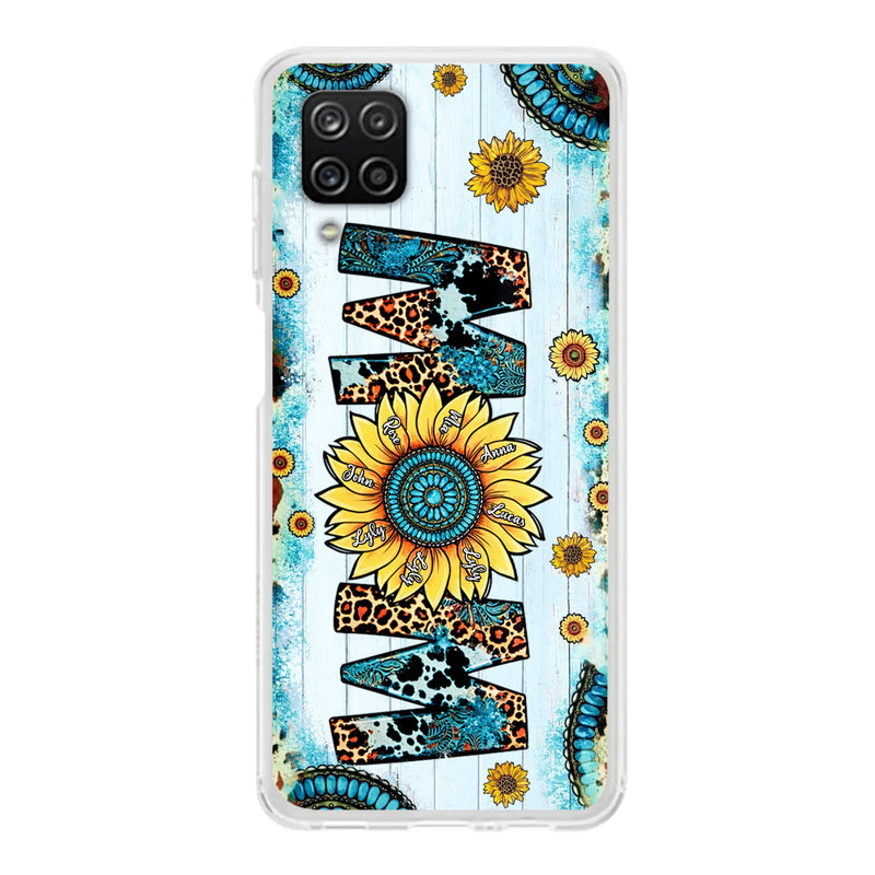 Personalized Mom Sunflower Phone Case - Mother's Day Gift Idea - Up to 8 Kids - Case For iPhone/ Samsung