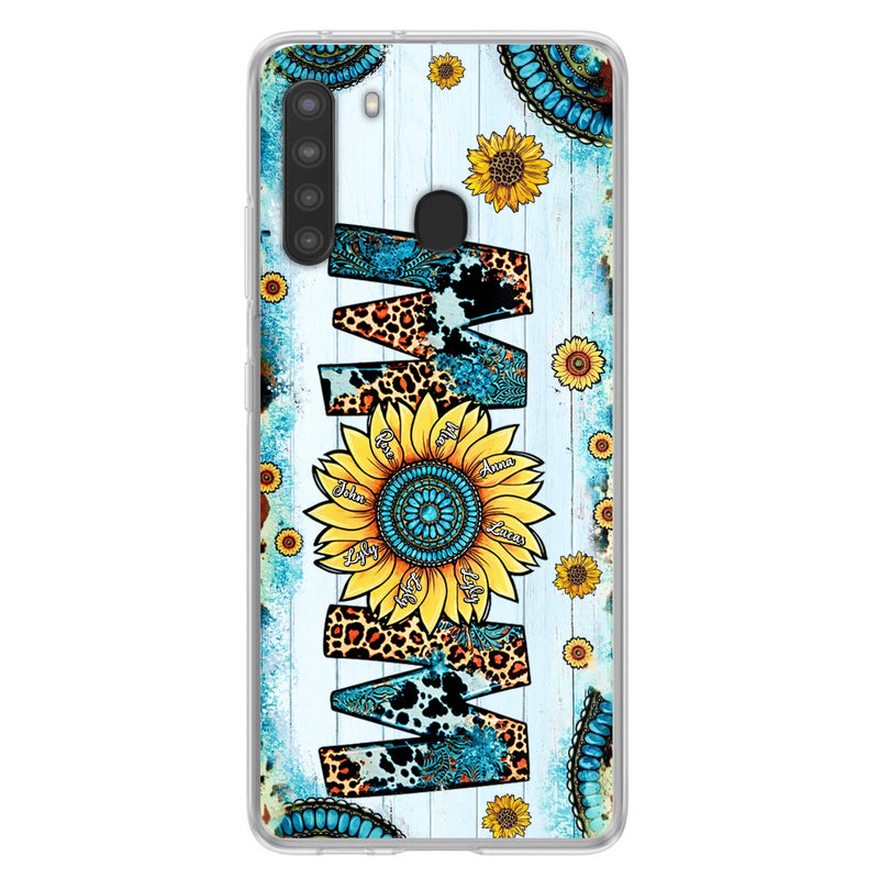 Personalized Mom Sunflower Phone Case - Mother's Day Gift Idea - Up to 8 Kids - Case For iPhone/ Samsung