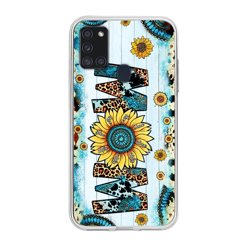 Personalized Mom Sunflower Phone Case - Mother's Day Gift Idea - Up to 8 Kids - Case For iPhone/ Samsung