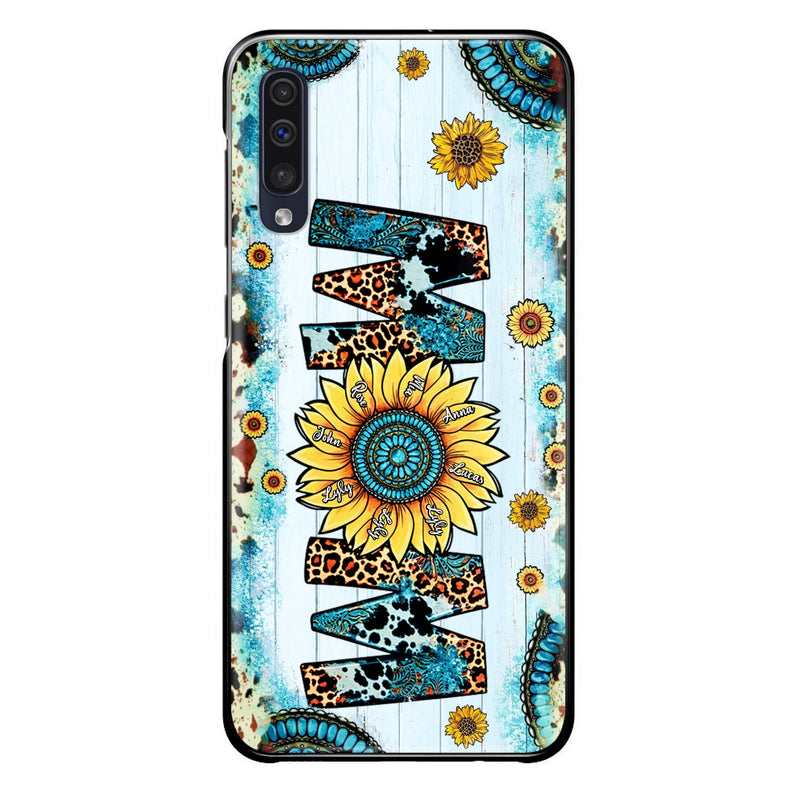Personalized Mom Sunflower Phone Case - Mother's Day Gift Idea - Up to 8 Kids - Case For iPhone/ Samsung