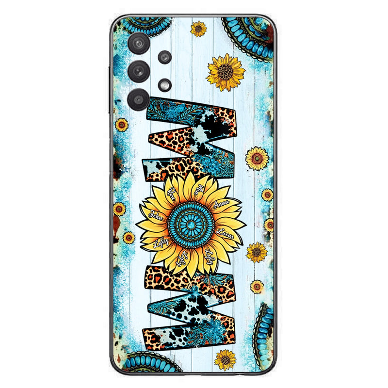 Personalized Mom Sunflower Phone Case - Mother's Day Gift Idea - Up to 8 Kids - Case For iPhone/ Samsung