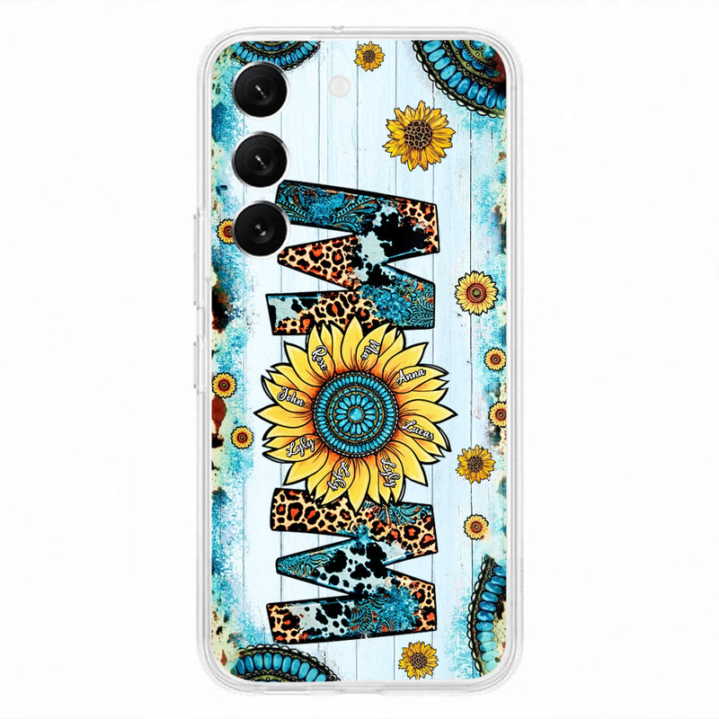 Personalized Mom Sunflower Phone Case - Mother's Day Gift Idea - Up to 8 Kids - Case For iPhone/ Samsung