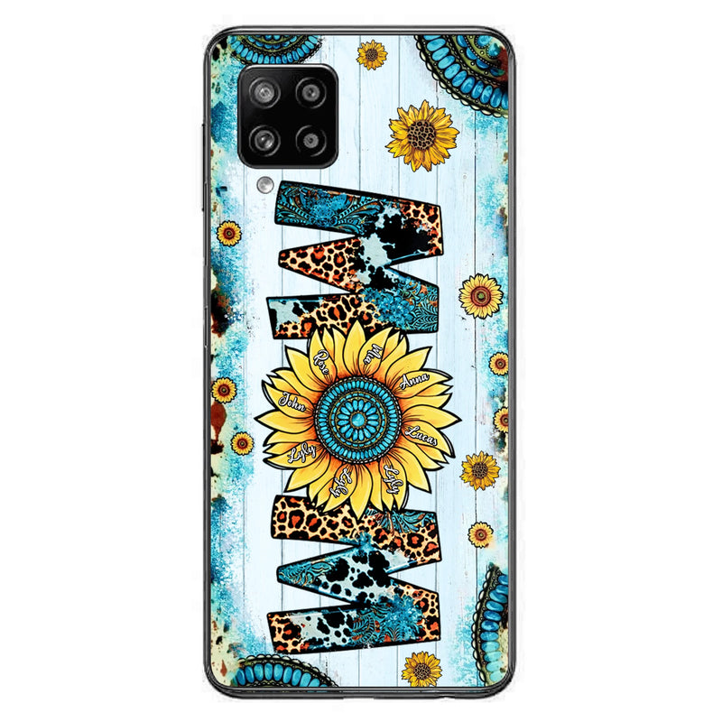 Personalized Mom Sunflower Phone Case - Mother's Day Gift Idea - Up to 8 Kids - Case For iPhone/ Samsung