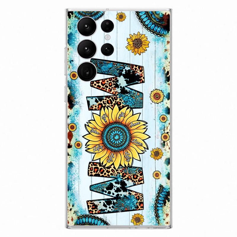Personalized Mom Sunflower Phone Case - Mother's Day Gift Idea - Up to 8 Kids - Case For iPhone/ Samsung