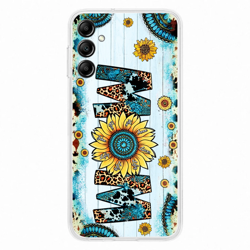 Personalized Mom Sunflower Phone Case - Mother's Day Gift Idea - Up to 8 Kids - Case For iPhone/ Samsung