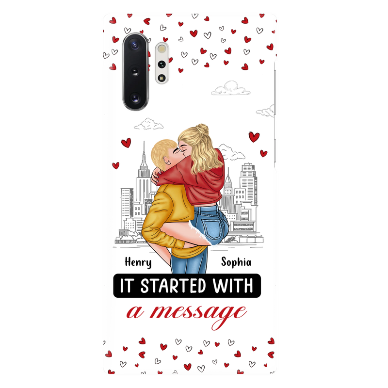 Custom Personalized Couple Phone Case For iPhone/ Samsung - Gift Idea For Couple - It Started With A Message