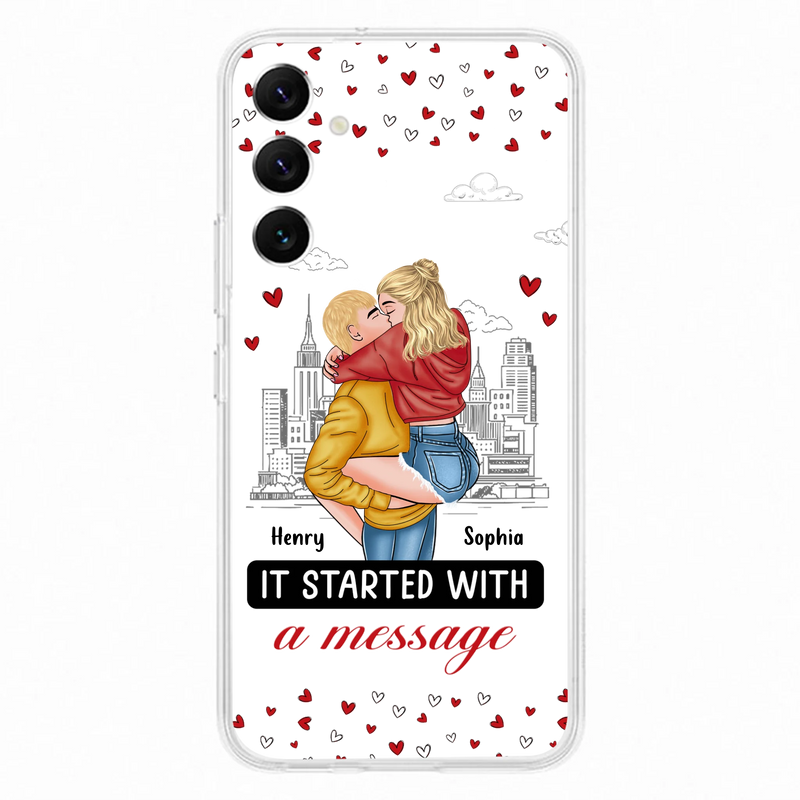 Custom Personalized Couple Phone Case For iPhone/ Samsung - Gift Idea For Couple - It Started With A Message