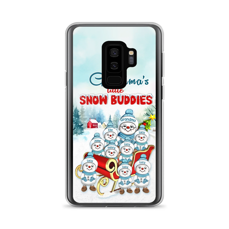 Personalized Grandma Phone Case - Christmas Gift Idea For Grandma - Up to 8 Grandkids - Case For iPhone/ Samsung - Grandma's Little Snow Buddies