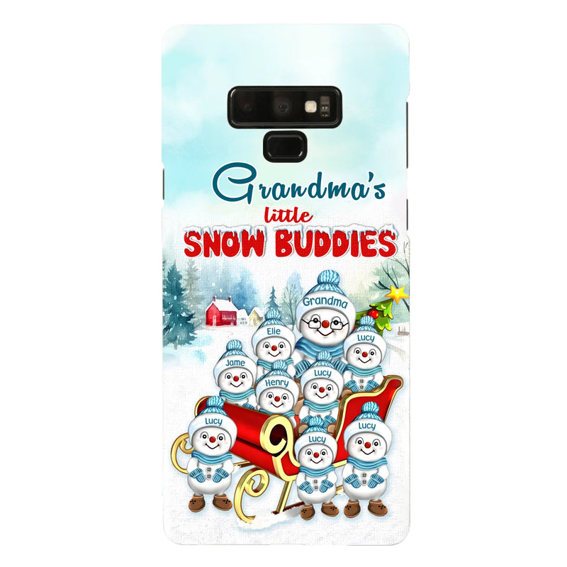 Personalized Grandma Phone Case - Christmas Gift Idea For Grandma - Up to 8 Grandkids - Case For iPhone/ Samsung - Grandma's Little Snow Buddies