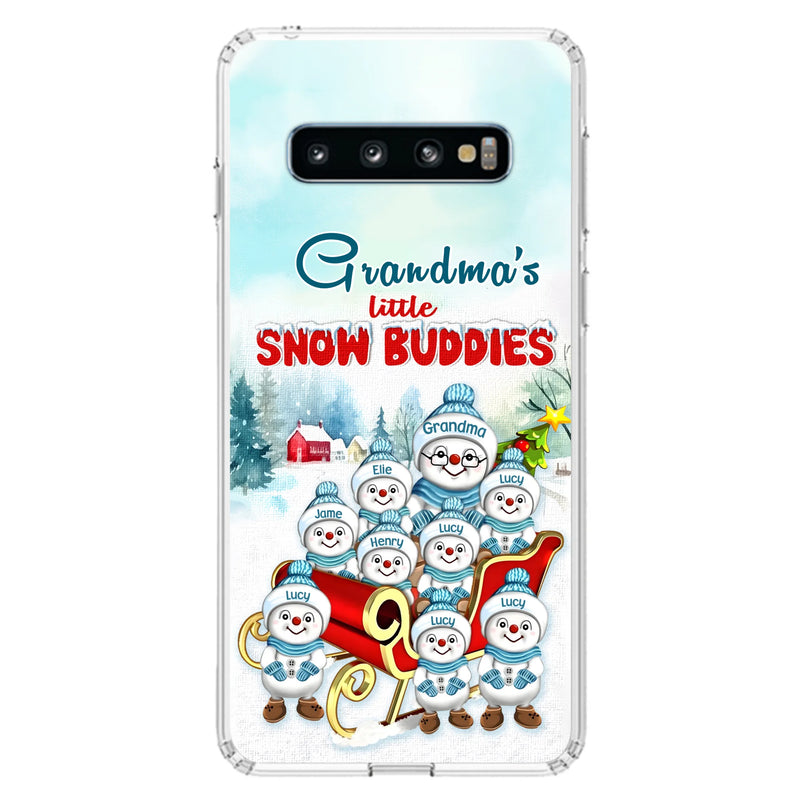 Personalized Grandma Phone Case - Christmas Gift Idea For Grandma - Up to 8 Grandkids - Case For iPhone/ Samsung - Grandma's Little Snow Buddies