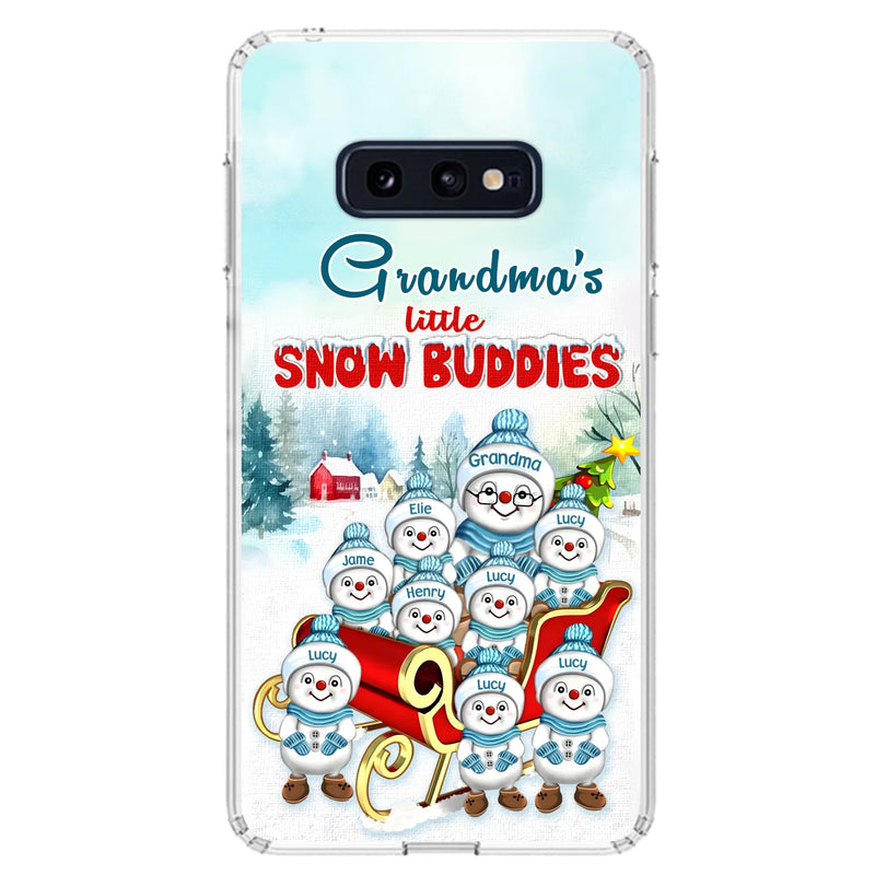 Personalized Grandma Phone Case - Christmas Gift Idea For Grandma - Up to 8 Grandkids - Case For iPhone/ Samsung - Grandma's Little Snow Buddies