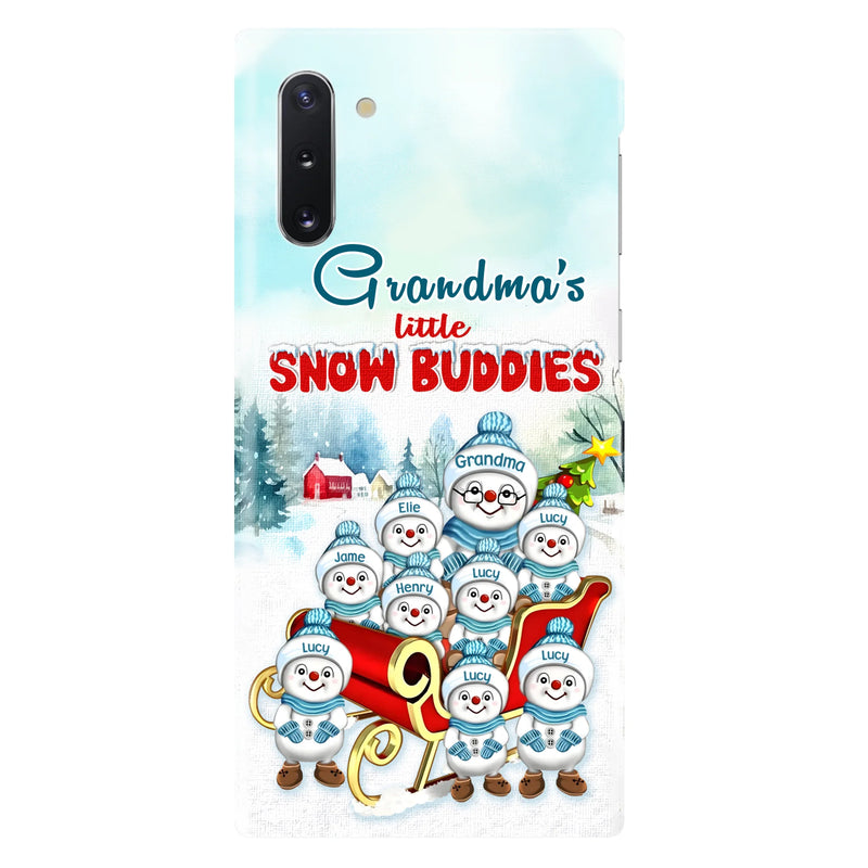 Personalized Grandma Phone Case - Christmas Gift Idea For Grandma - Up to 8 Grandkids - Case For iPhone/ Samsung - Grandma's Little Snow Buddies