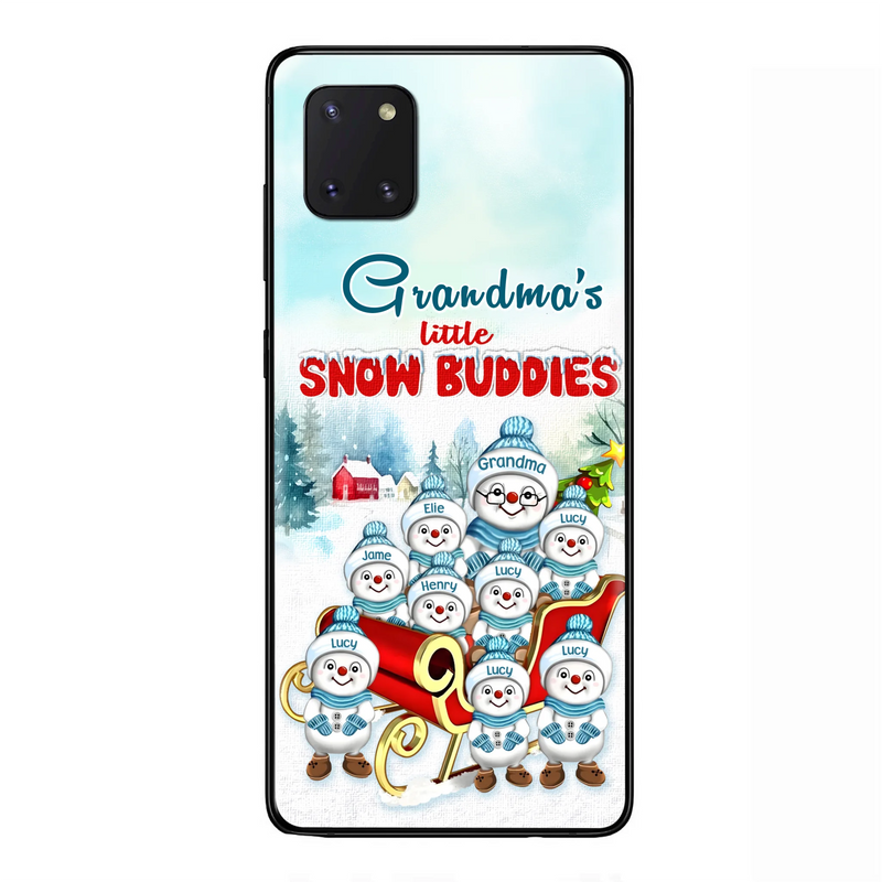 Personalized Grandma Phone Case - Christmas Gift Idea For Grandma - Up to 8 Grandkids - Case For iPhone/ Samsung - Grandma's Little Snow Buddies