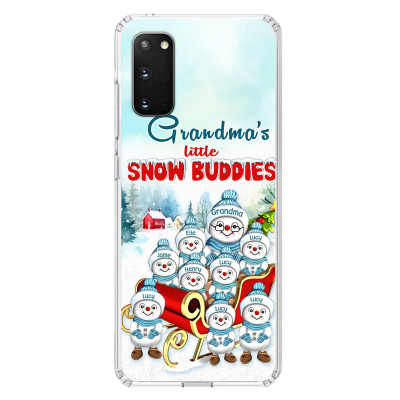 Personalized Grandma Phone Case - Christmas Gift Idea For Grandma - Up to 8 Grandkids - Case For iPhone/ Samsung - Grandma's Little Snow Buddies