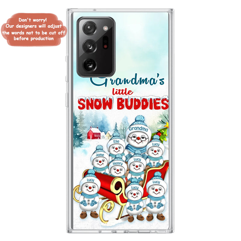 Personalized Grandma Phone Case - Christmas Gift Idea For Grandma - Up to 8 Grandkids - Case For iPhone/ Samsung - Grandma's Little Snow Buddies