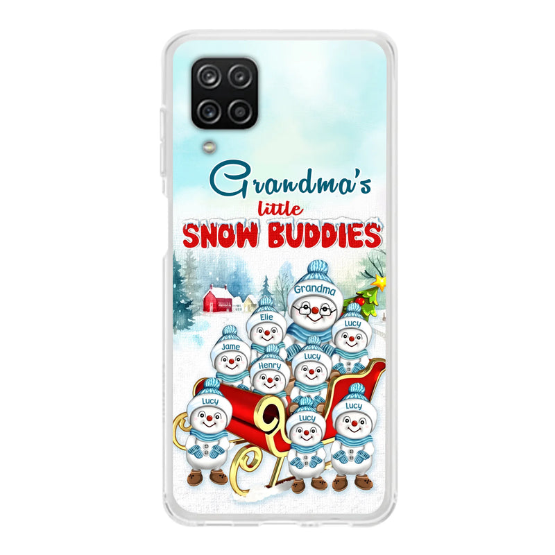 Personalized Grandma Phone Case - Christmas Gift Idea For Grandma - Up to 8 Grandkids - Case For iPhone/ Samsung - Grandma's Little Snow Buddies