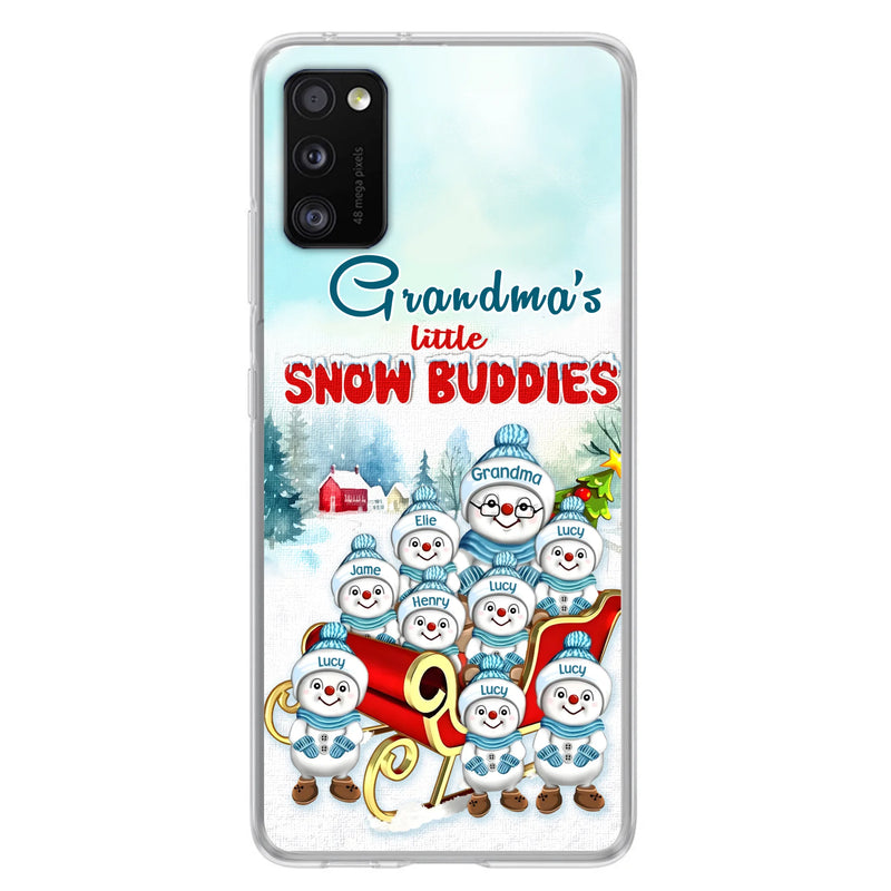 Personalized Grandma Phone Case - Christmas Gift Idea For Grandma - Up to 8 Grandkids - Case For iPhone/ Samsung - Grandma's Little Snow Buddies