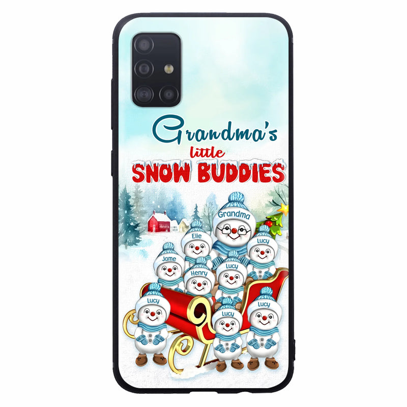 Personalized Grandma Phone Case - Christmas Gift Idea For Grandma - Up to 8 Grandkids - Case For iPhone/ Samsung - Grandma's Little Snow Buddies
