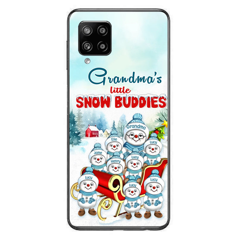 Personalized Grandma Phone Case - Christmas Gift Idea For Grandma - Up to 8 Grandkids - Case For iPhone/ Samsung - Grandma's Little Snow Buddies