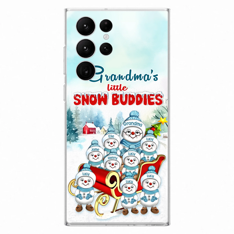 Personalized Grandma Phone Case - Christmas Gift Idea For Grandma - Up to 8 Grandkids - Case For iPhone/ Samsung - Grandma's Little Snow Buddies