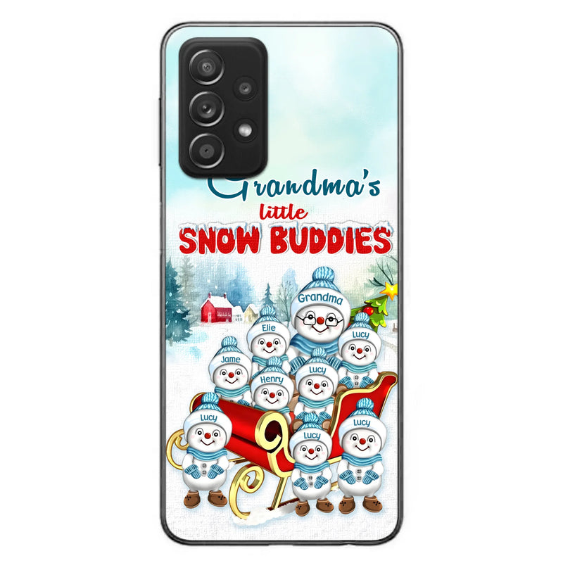 Personalized Grandma Phone Case - Christmas Gift Idea For Grandma - Up to 8 Grandkids - Case For iPhone/ Samsung - Grandma's Little Snow Buddies
