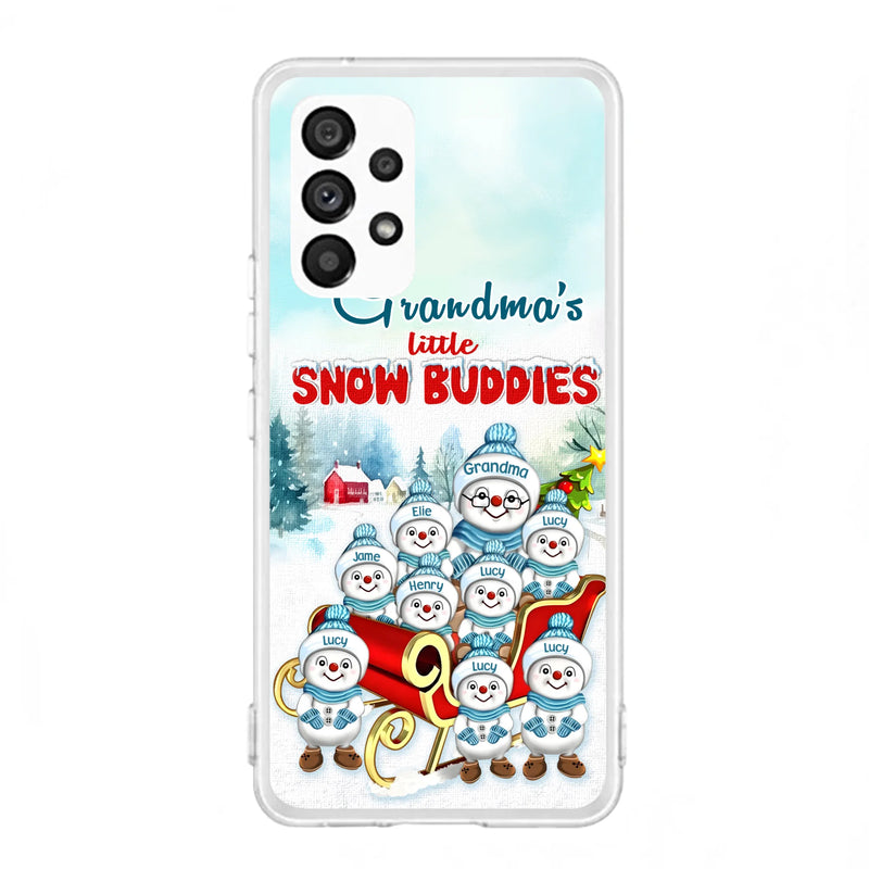 Personalized Grandma Phone Case - Christmas Gift Idea For Grandma - Up to 8 Grandkids - Case For iPhone/ Samsung - Grandma's Little Snow Buddies
