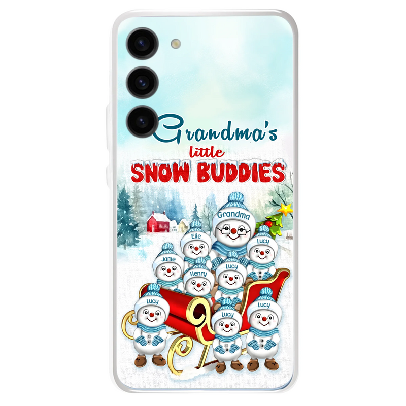 Personalized Grandma Phone Case - Christmas Gift Idea For Grandma - Up to 8 Grandkids - Case For iPhone/ Samsung - Grandma's Little Snow Buddies