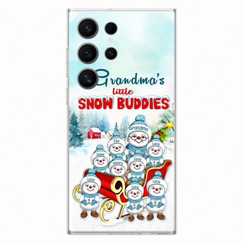 Personalized Grandma Phone Case - Christmas Gift Idea For Grandma - Up to 8 Grandkids - Case For iPhone/ Samsung - Grandma's Little Snow Buddies