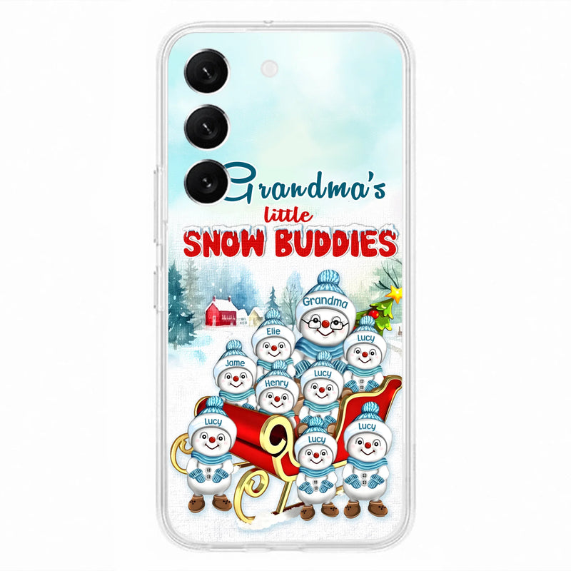 Personalized Grandma Phone Case - Christmas Gift Idea For Grandma - Up to 8 Grandkids - Case For iPhone/ Samsung - Grandma's Little Snow Buddies