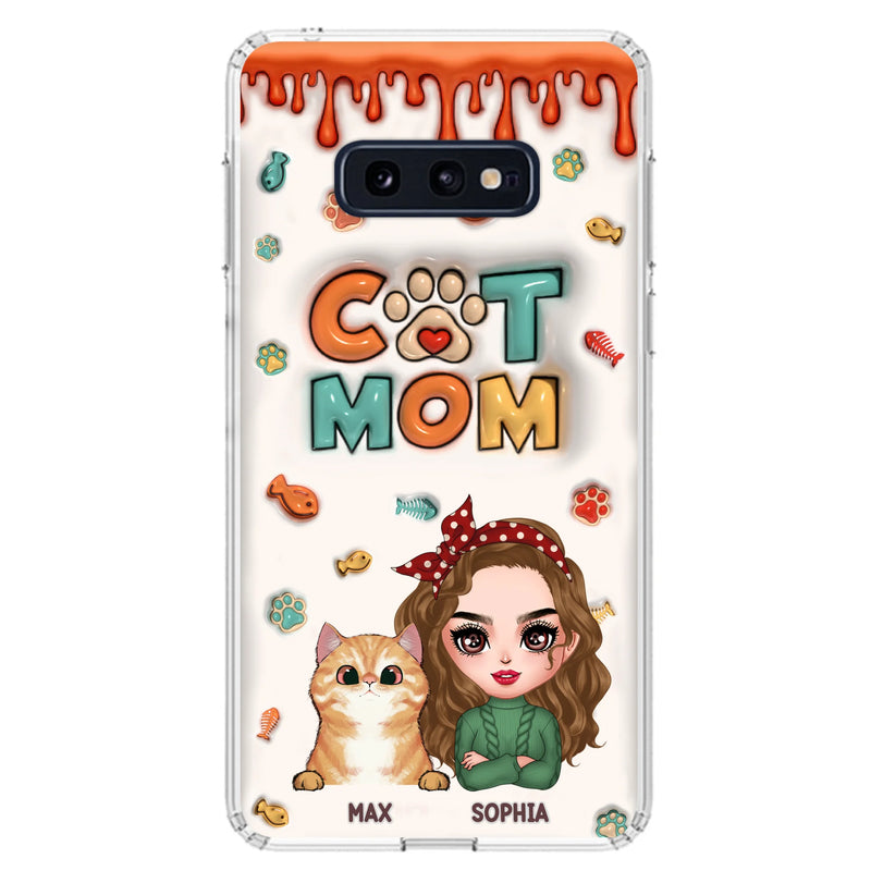 Personalized Cat Mom iPhone/Samsung Phone Case - Christmas Gift Idea For Cat Lover - Up to 4 Cats