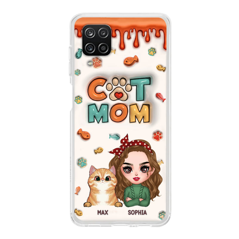 Personalized Cat Mom iPhone/Samsung Phone Case - Christmas Gift Idea For Cat Lover - Up to 4 Cats