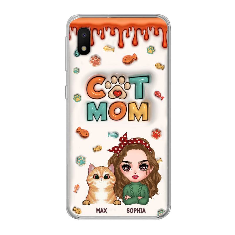 Personalized Cat Mom iPhone/Samsung Phone Case - Christmas Gift Idea For Cat Lover - Up to 4 Cats