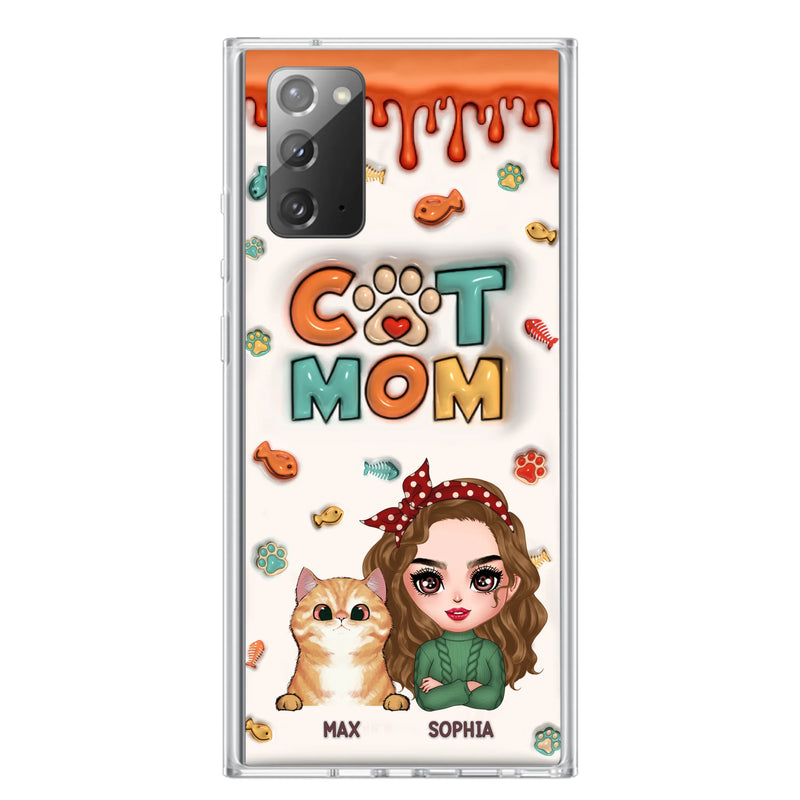 Personalized Cat Mom iPhone/Samsung Phone Case - Christmas Gift Idea For Cat Lover - Up to 4 Cats