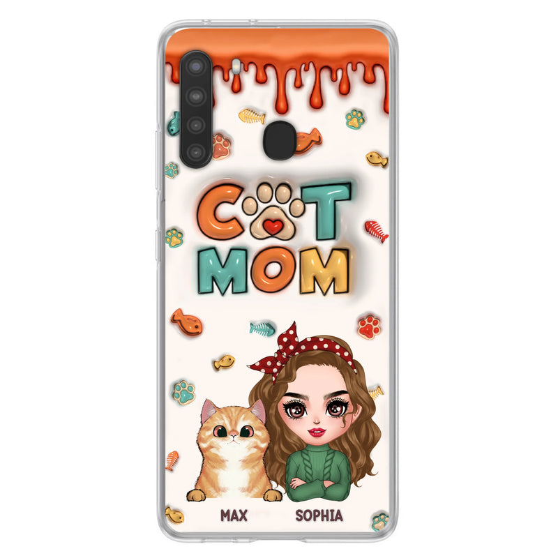 Personalized Cat Mom iPhone/Samsung Phone Case - Christmas Gift Idea For Cat Lover - Up to 4 Cats